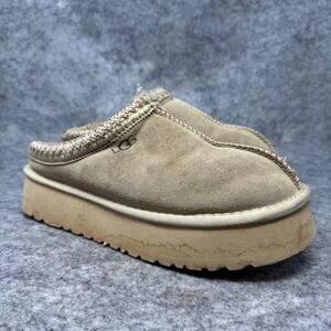 UGG Tazz Slipper Womens Clogs Size 40 US 9 Sand Suede Sheepskin‎ Platform